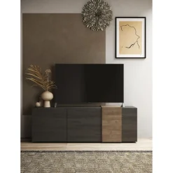 3S. x Home Base TV 3 portes battants panneaux de particules Best