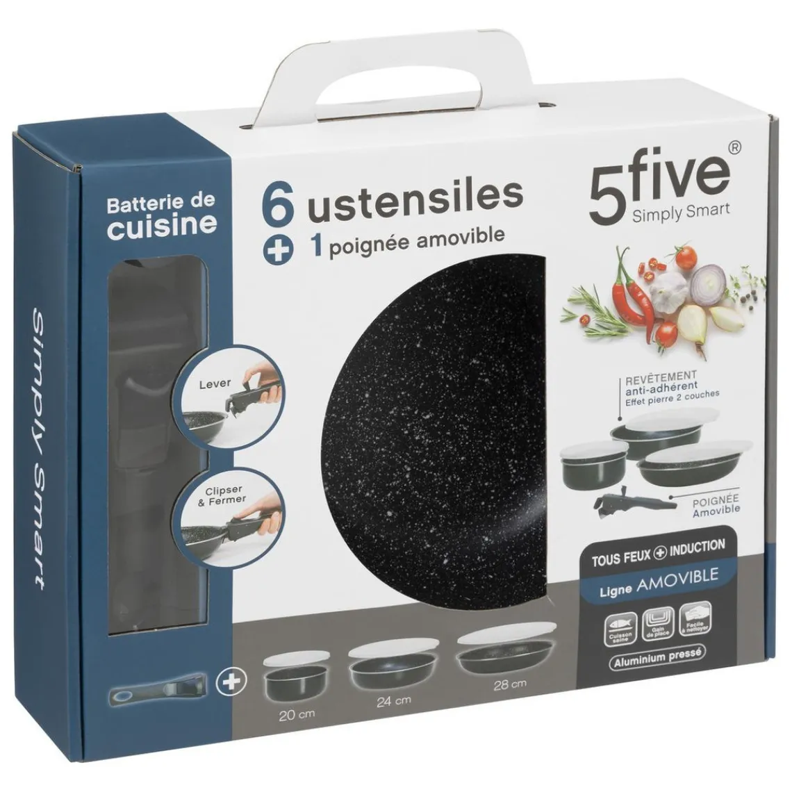3S. x Home Batterie de cuisine amovible aluminium pressé Sale