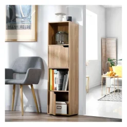 Calicosy Bibliothèque 4 Cases et 2 portes en bois Online