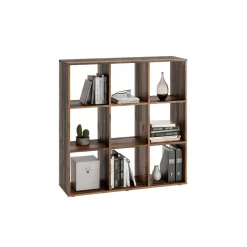 3S. x Home Bibliothèque 9 Compartiments Effet Bois MEGA Marron Best