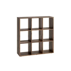 3S. x Home Bibliothèque 9 Compartiments Effet Bois MEGA Marron Best