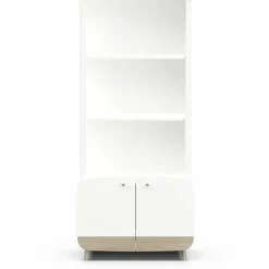 3 SUISSES Bibliothèque 2 tablettes et 2 Portes FIRMIANA blanc et pin naturel Sale