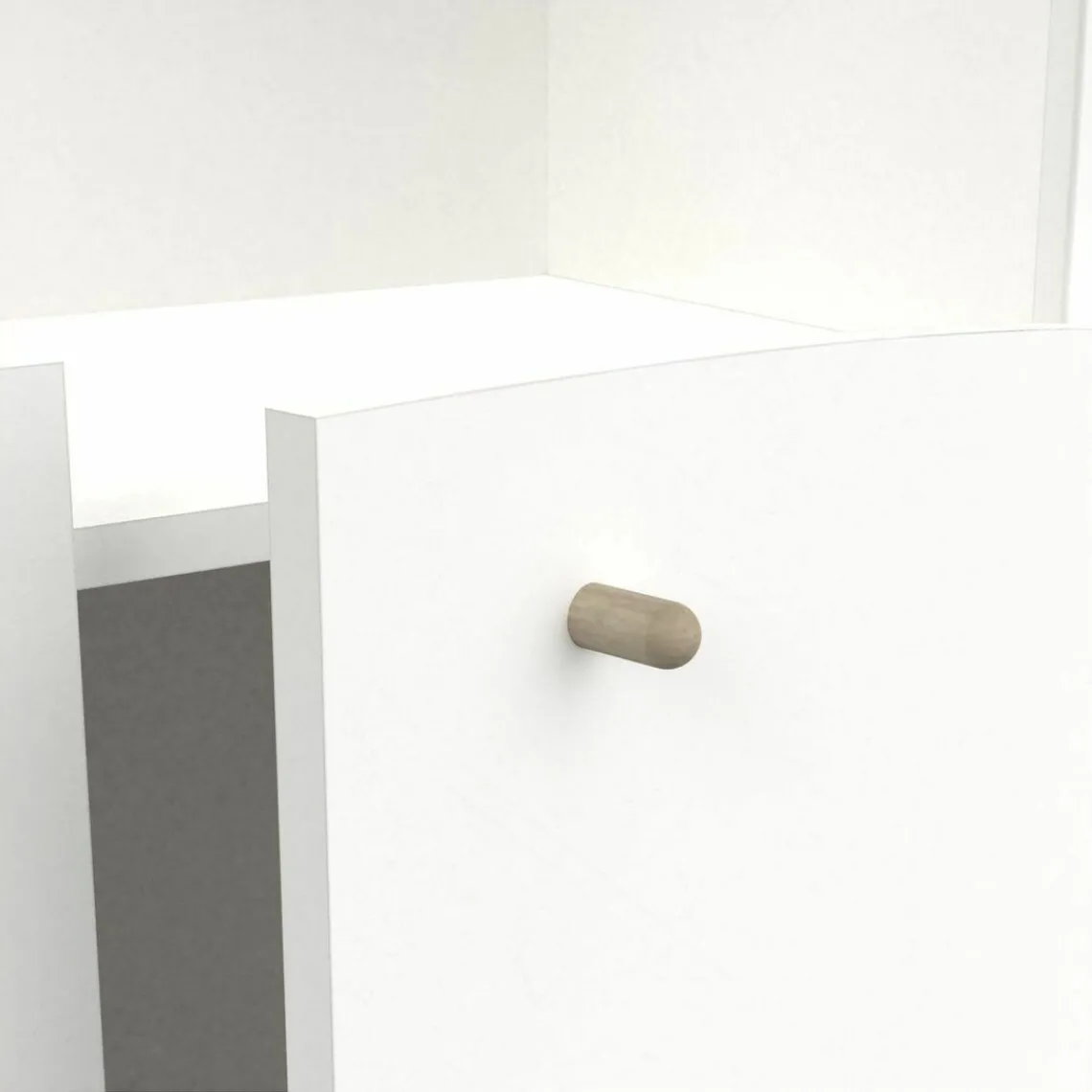 3 SUISSES Bibliothèque 2 tablettes et 2 Portes FIRMIANA blanc et pin naturel Sale