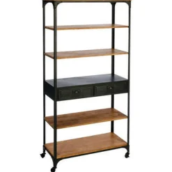 3S. x Home Bibliothèque 4 étages 2 tiroirs Style Industriel Sale