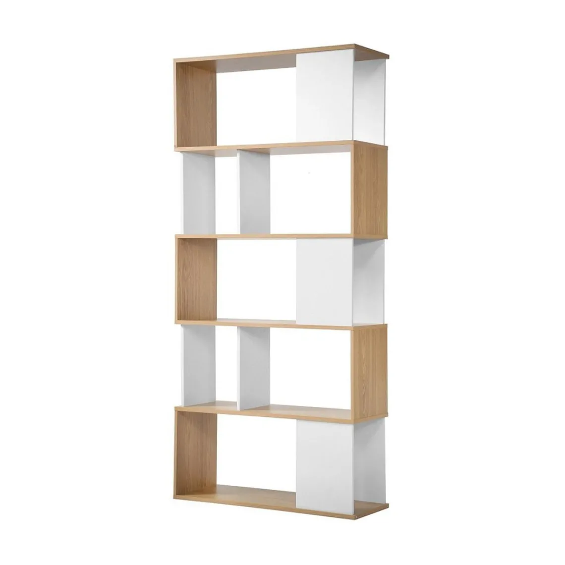 Calicosy Bibliothèque avec Décor Chêne en bois Blanc Discount