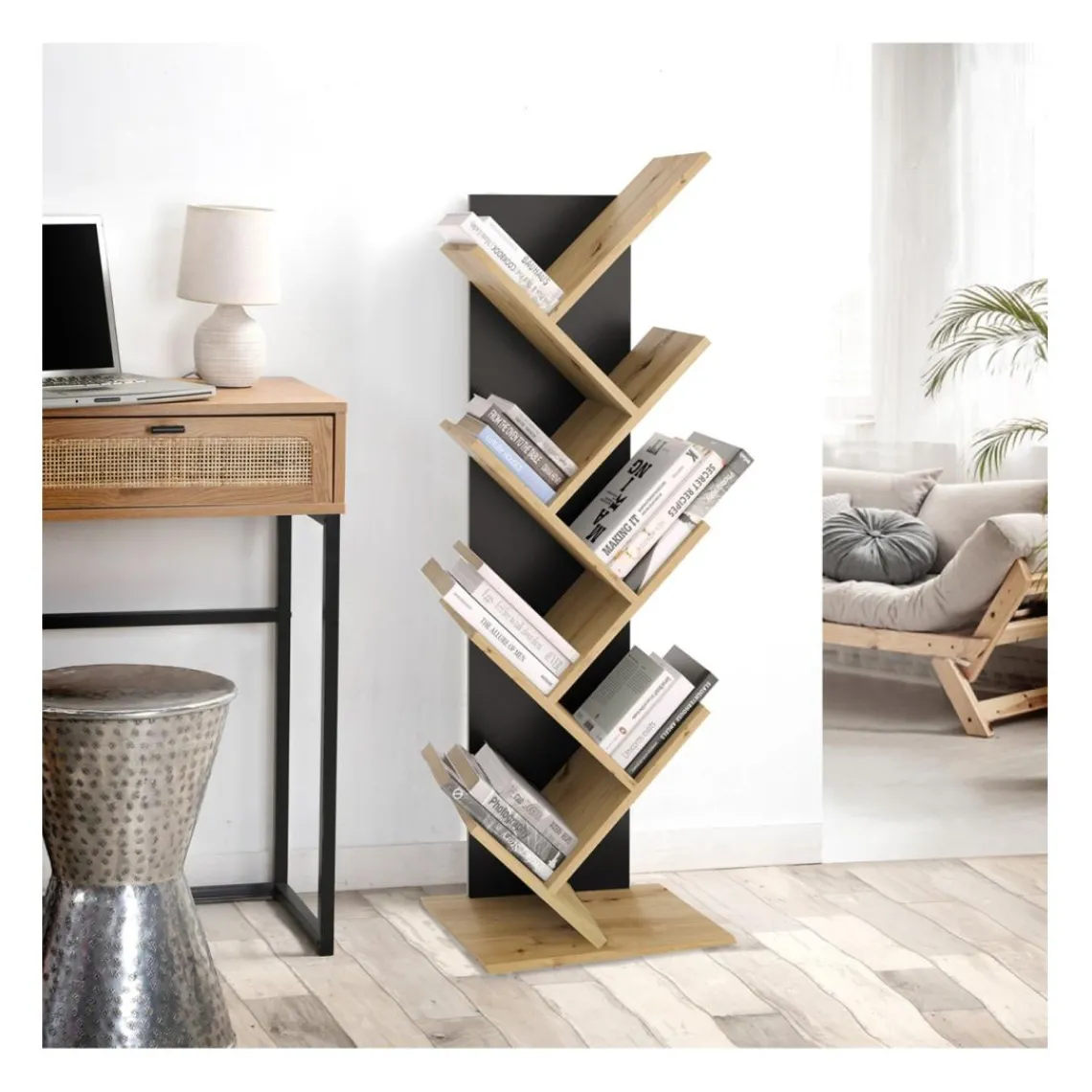 Calicosy Bibliothèque avec étagères Géométriques pour Livre Büchen Clearance