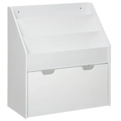 3S. x Home Bibliothèque enfant, bac à roulettes, blanc Discount