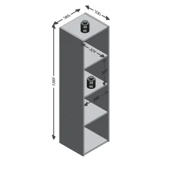 3S. x Home Bibliothèque MEGA 4 avec 4 casiers Hot