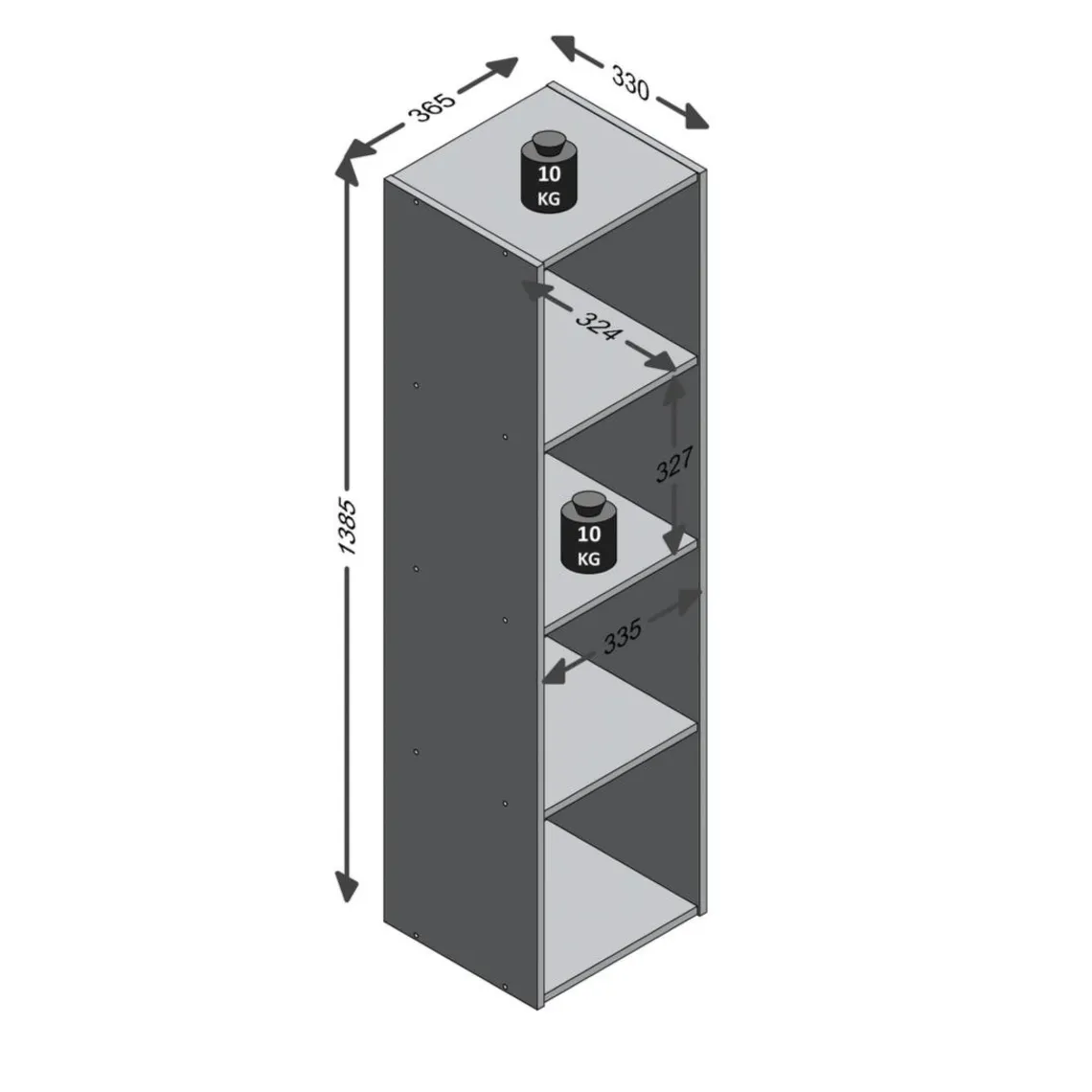 3S. x Home Bibliothèque MEGA 4 avec 4 casiers Hot