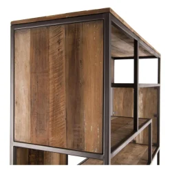 Macabane Bibliothèque SIXTINE 6 Niveaux Avec 6 Open Space Bois Teck Recyclé Acacia Mahogany Et Métal Online