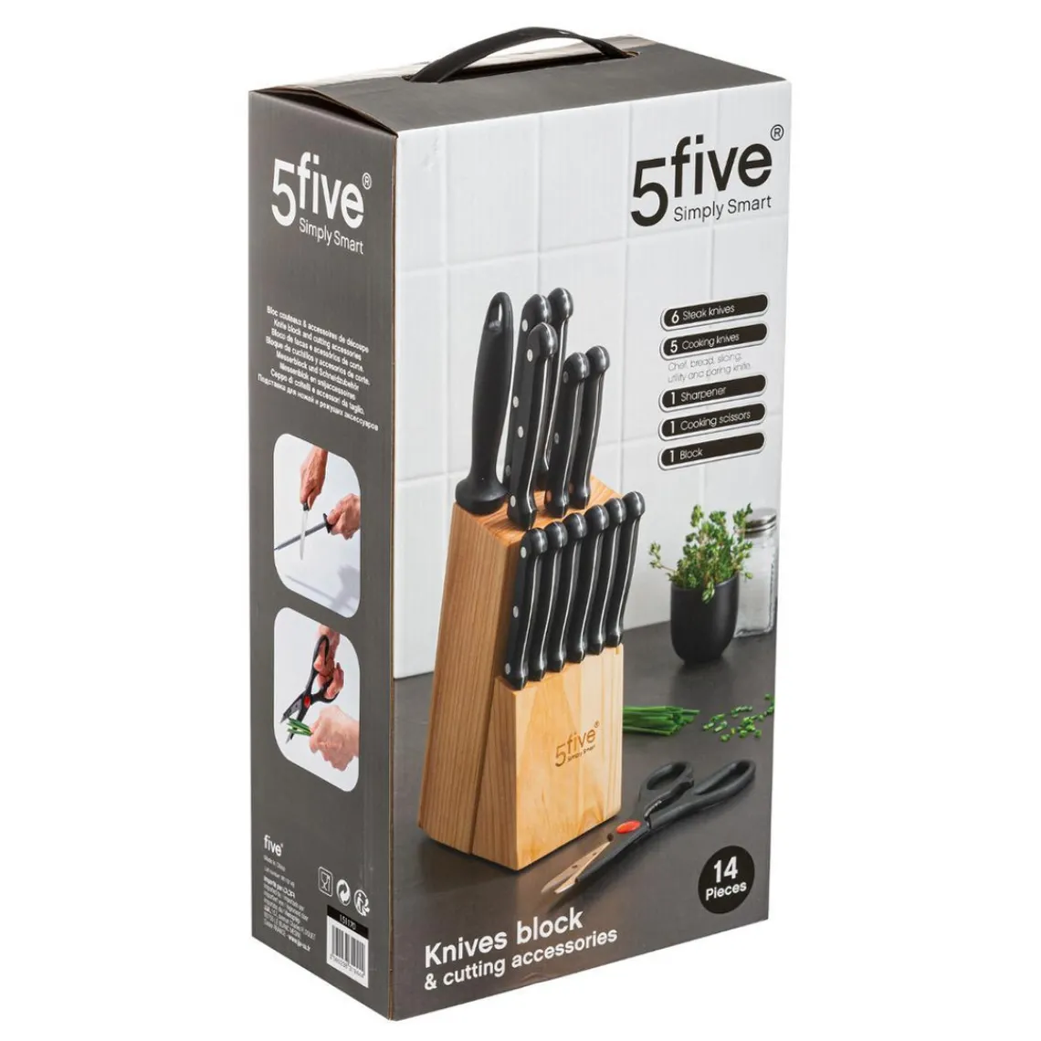 3S. x Home Bloc 11 couteaux avec aiguisoir/ciseaux Best