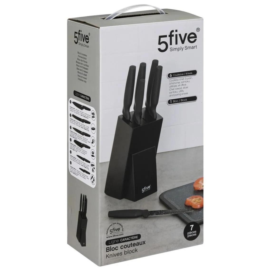 3S. x Home Bloc 6 couteaux noir Discount