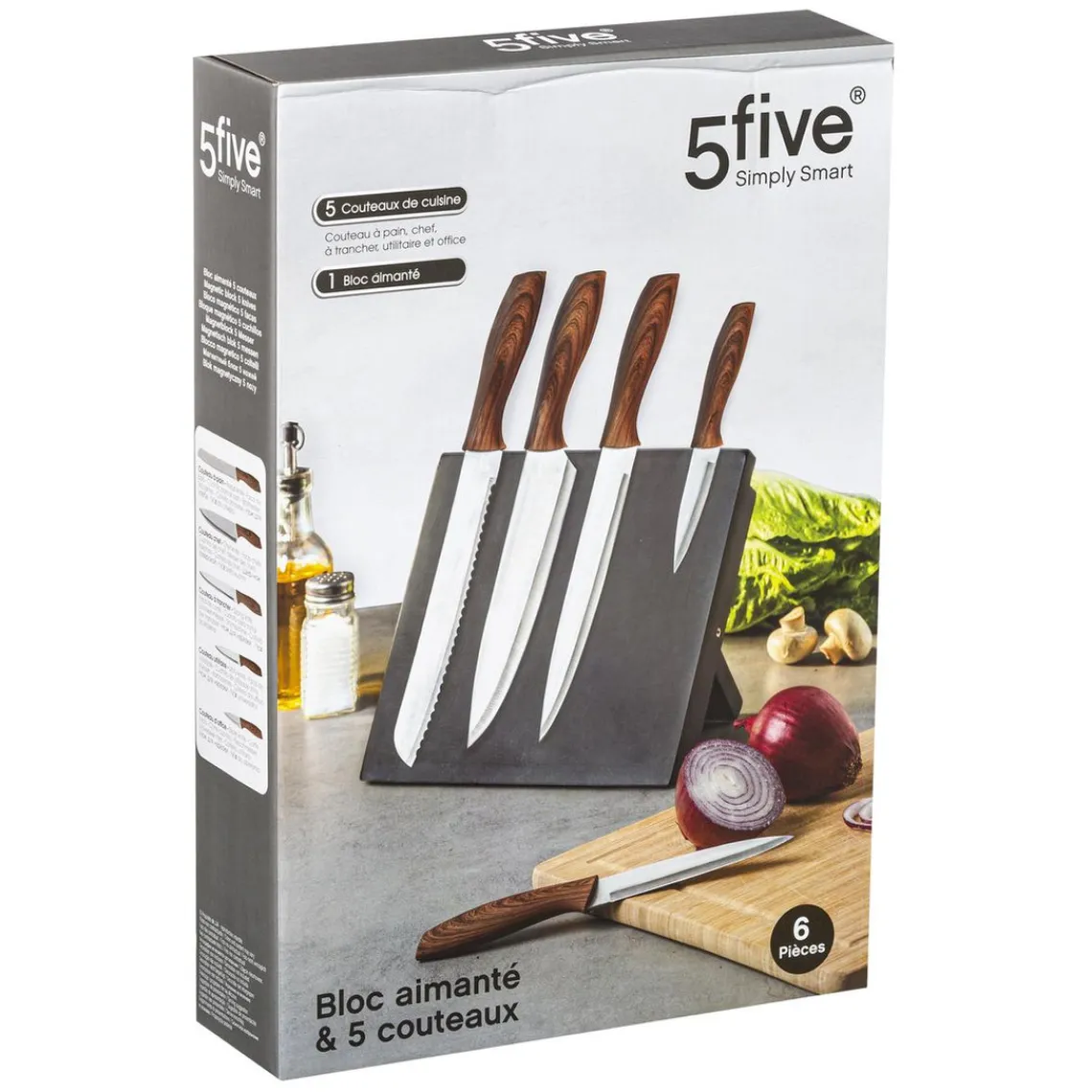 3S. x Home Bloc de 5 Couteaux Aimantés Clearance