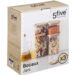 3S. x Home Bocal Verre de 3 Empilable et Bois Clearance