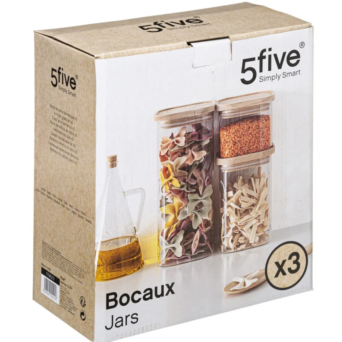 3S. x Home Bocal Verre de 3 Empilable et Bois Clearance