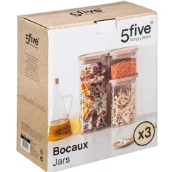 3S. x Home Bocal Verre de 3 Empilable et Bois Clearance