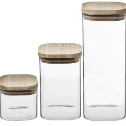 3S. x Home Bocal Verre de 3 Empilable et Bois Clearance