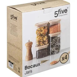 3S. x Home Bocal Verre de 4 Empilable et Bois New