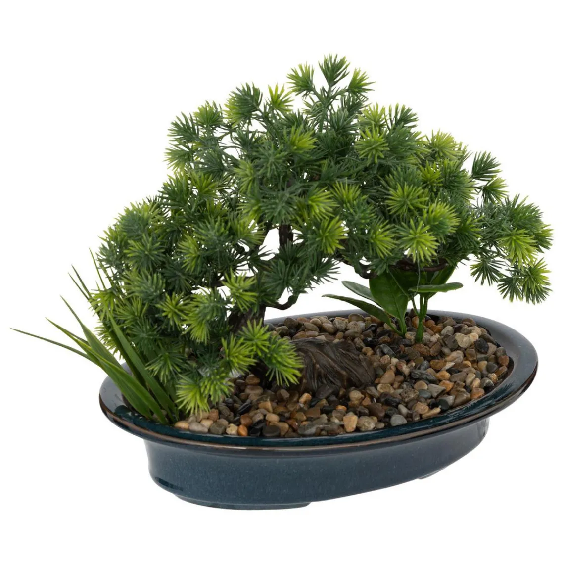3S. x Home Bonsaï artificiel en céramique et galet bleu Outlet