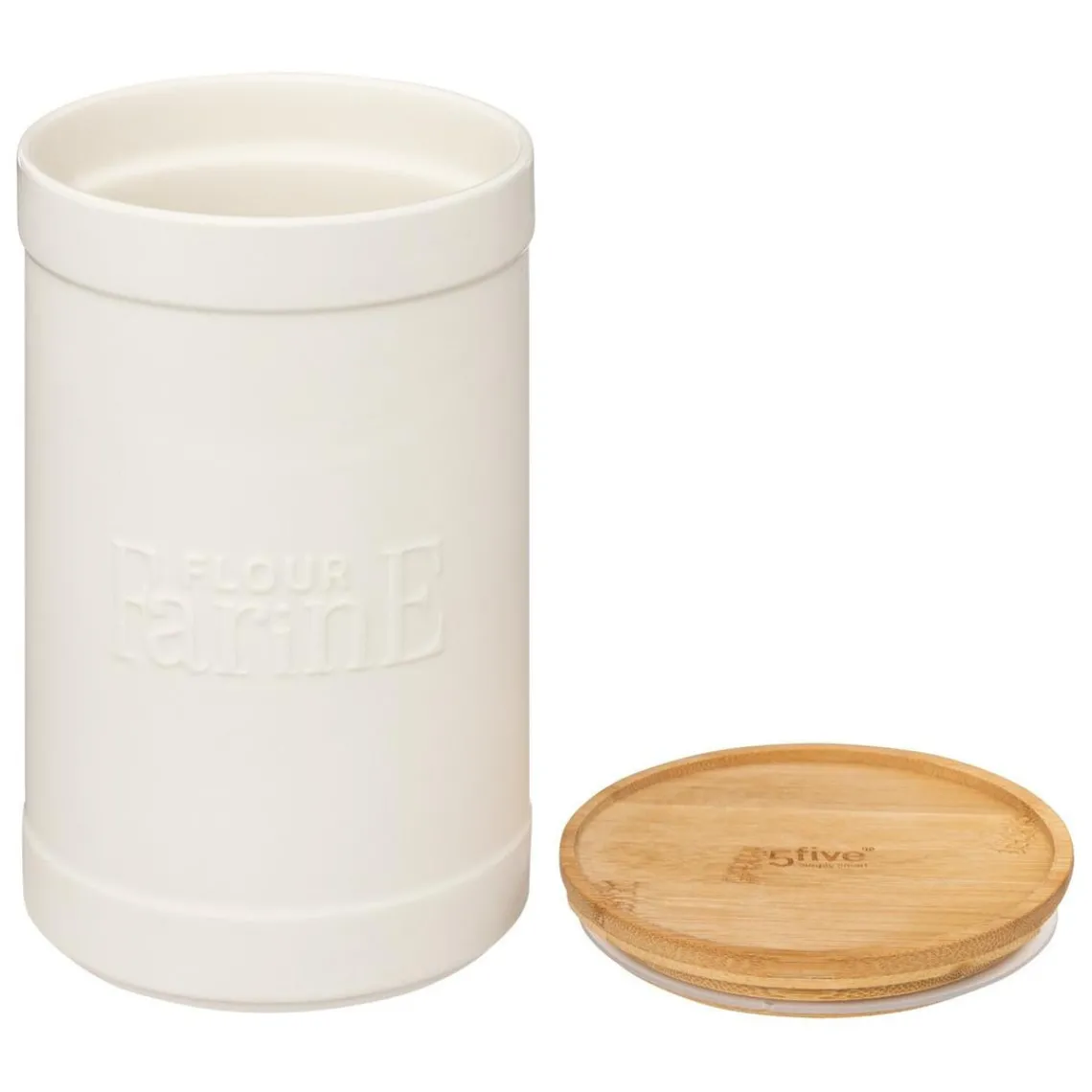 3S. x Home Boîte à farine en céramique Blanc Hot