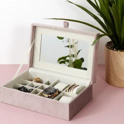 3S. x Home Boîte A Bijoux Et Montres En Velours Discount