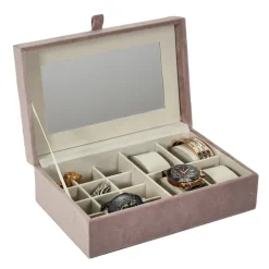 3S. x Home Boîte A Bijoux Et Montres En Velours Discount