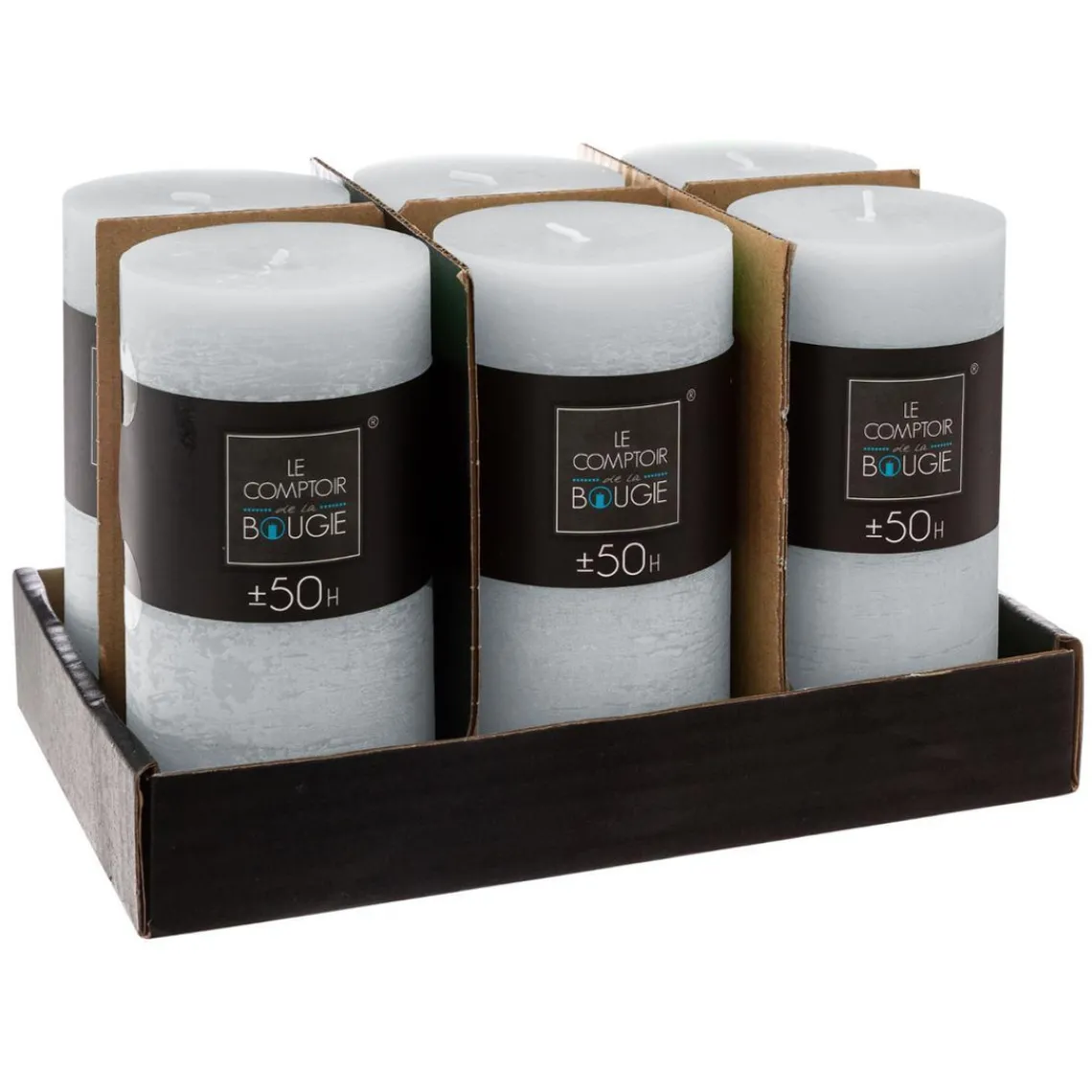 3S. x Home Bougie cylindrique rustique blanc H32 Hot