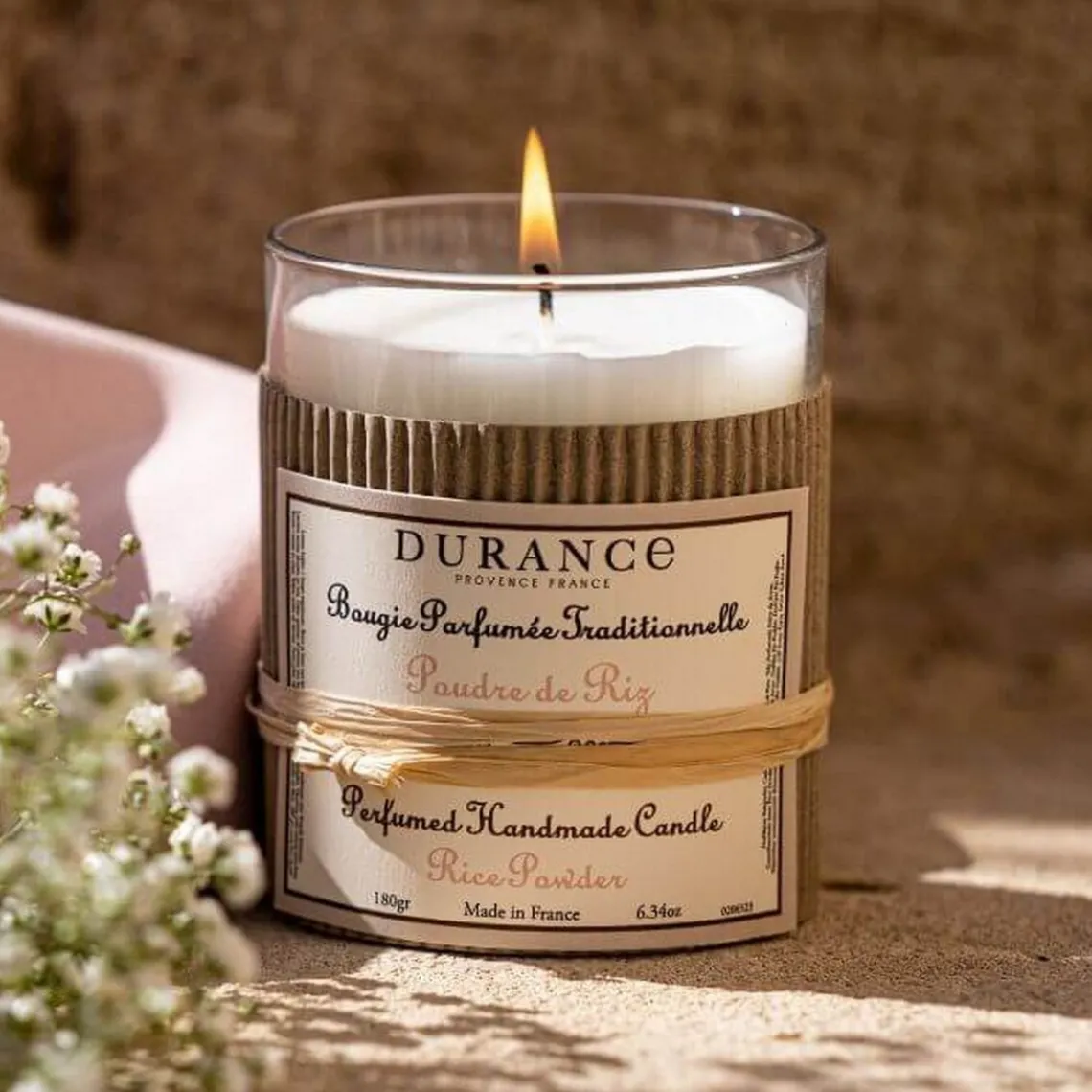 Durance Bougie parfumée traditionnelle Poudre de Riz - New