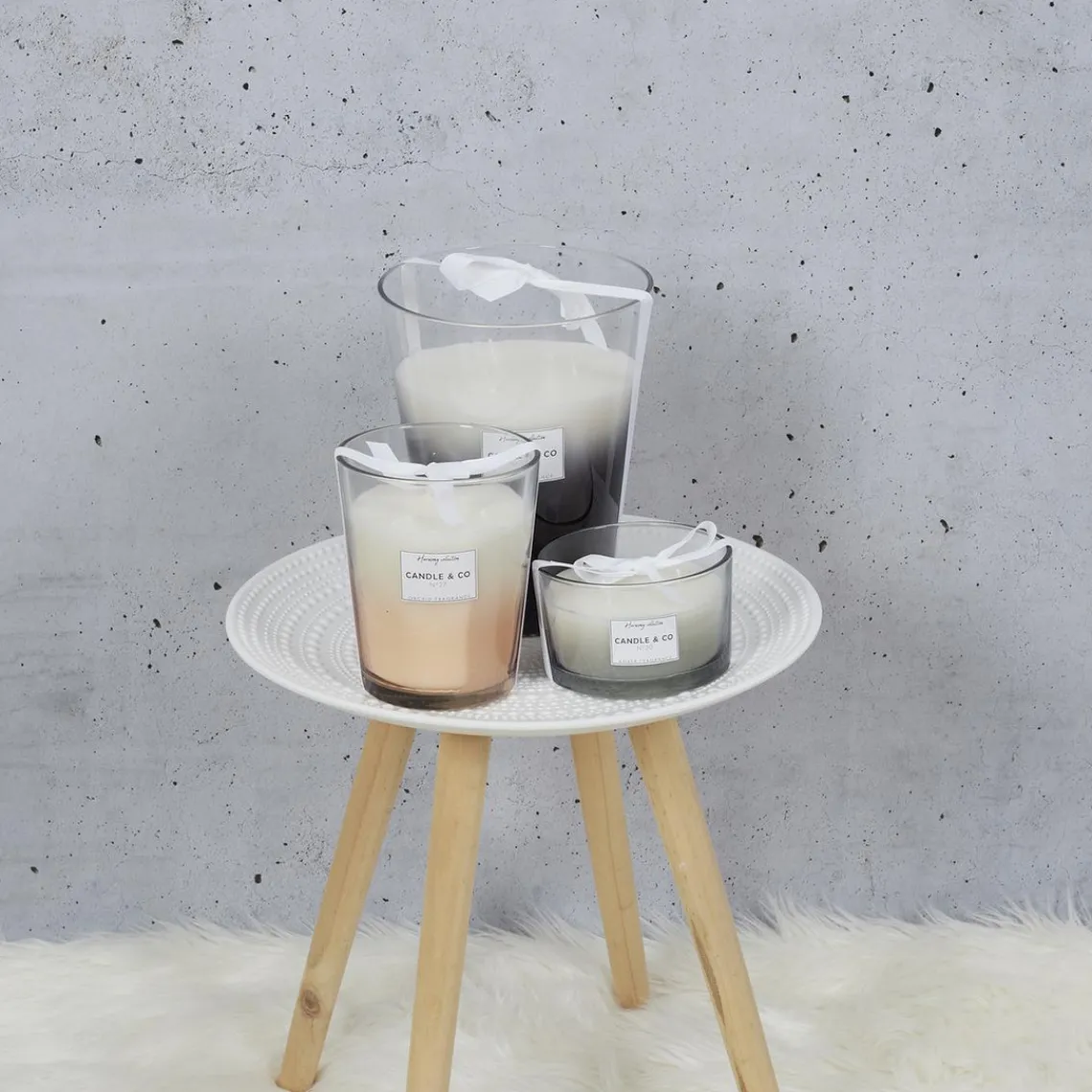 3S. x Home Bougie Parfumée Vase Noir Harmony en verre Gris Best