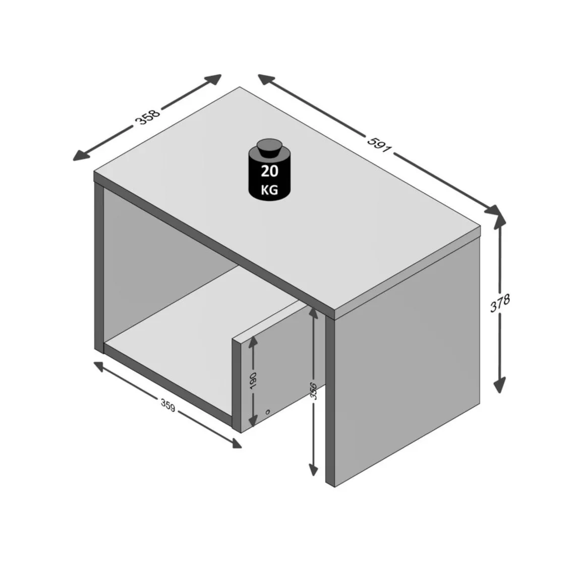 3S. x Home Bout de canapé MIKE naturel Clearance