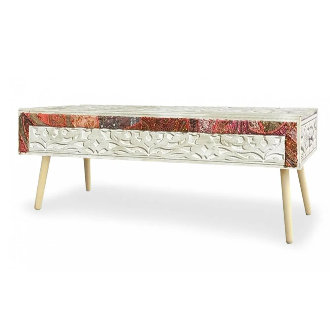 3S. x Home Bout de Lit Jadida et Tissu Blanc Sale