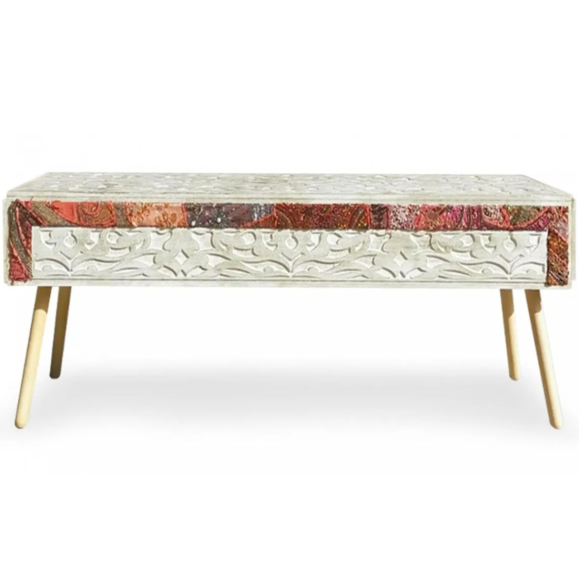 3S. x Home Bout de Lit Jadida et Tissu Blanc Sale