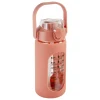 3S. x Home Bouteille en verre et silicone avec paille et housse 1L rose Discount