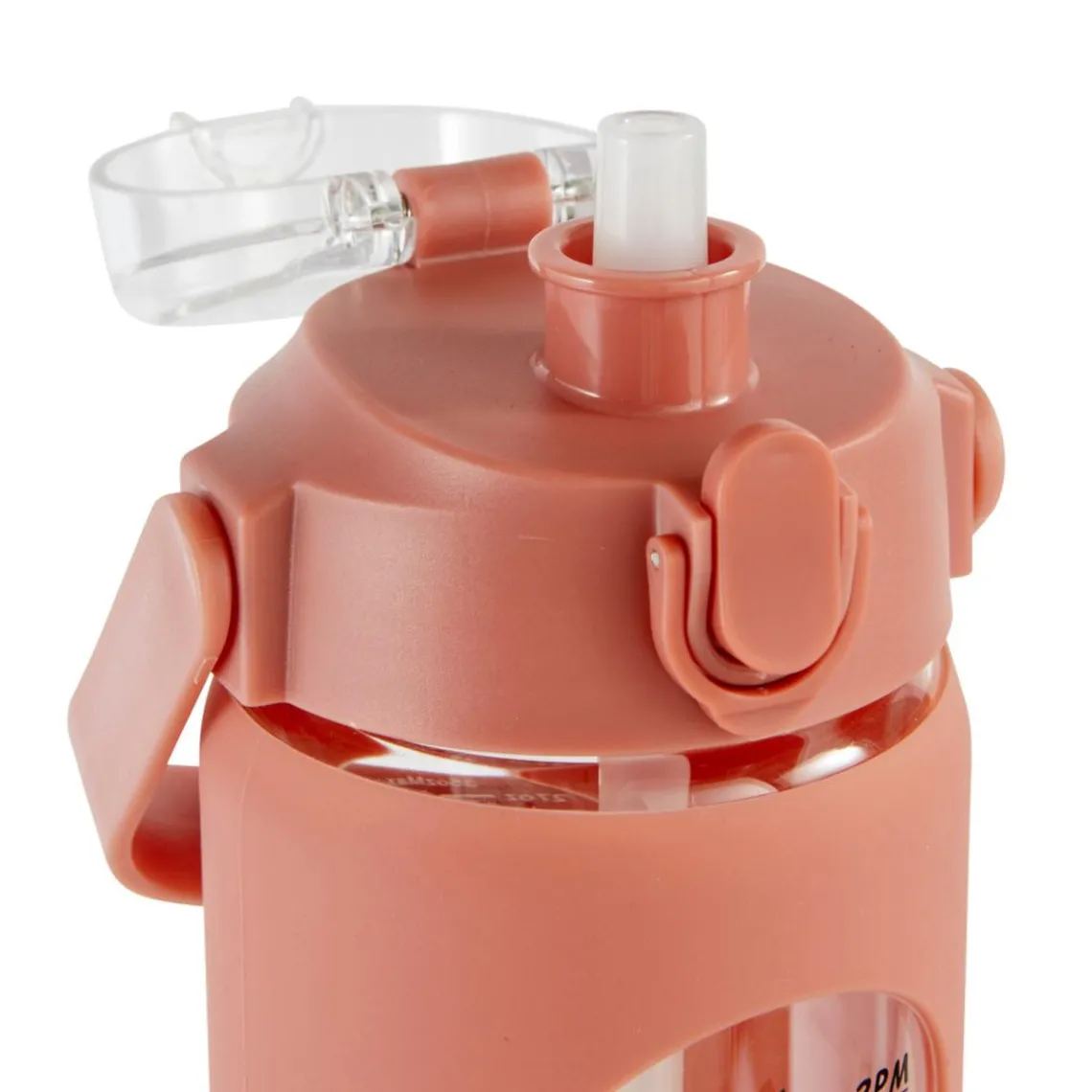 3S. x Home Bouteille en verre et silicone avec paille et housse 1L rose Discount