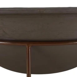 Macabane Braséro rond foyer en fonte sur pieds acier couleur rouille GREGOIRE Discount