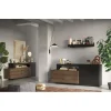 3S. x Home Buffet 1 porte 3 tiroirs en panneaux de particules marron