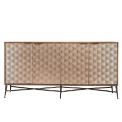 Macabane Buffet 4 portes à motifs ethniques et pieds croisés Hot