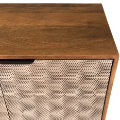 Macabane Buffet 4 portes à motifs ethniques et pieds croisés Hot