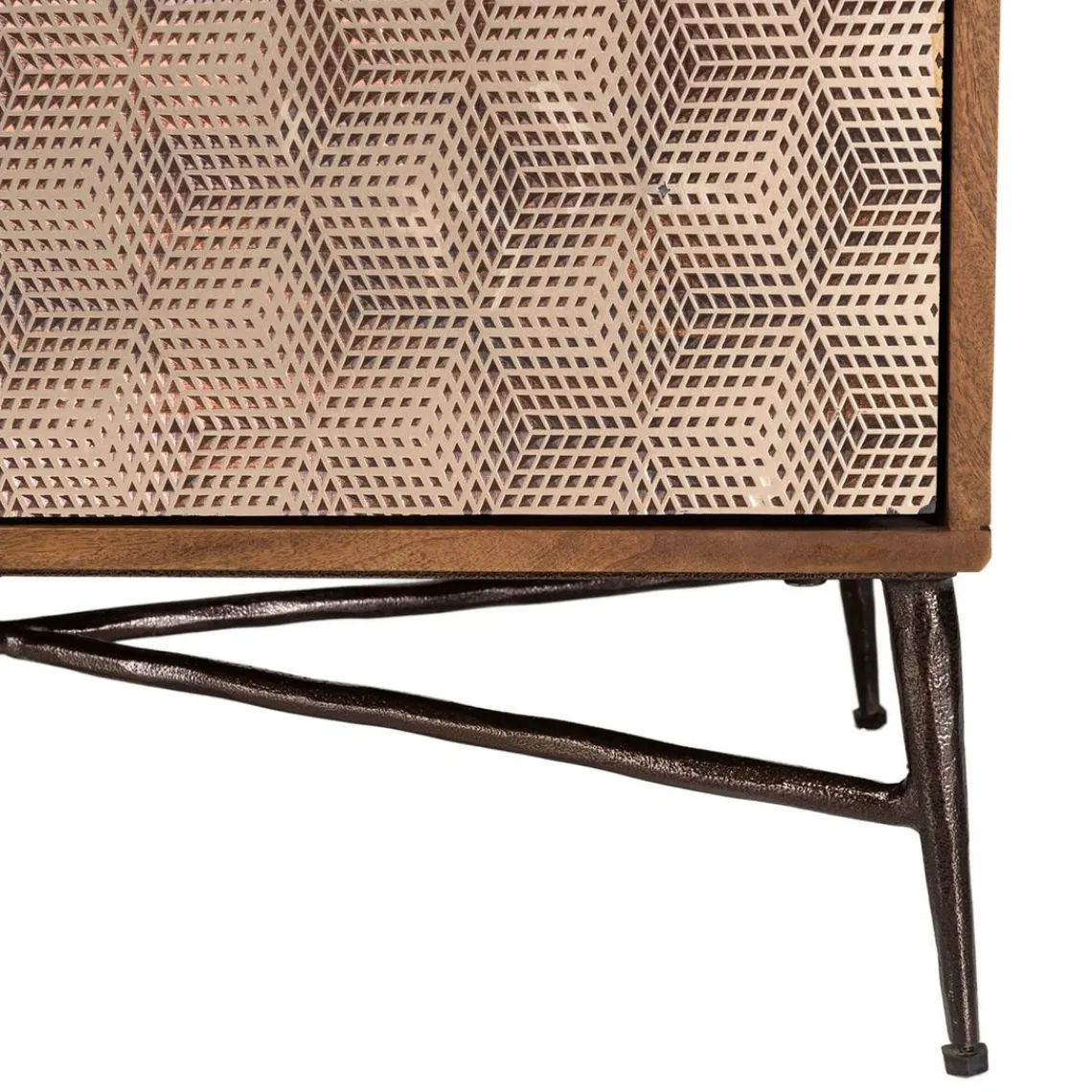 Macabane Buffet 4 portes à motifs ethniques et pieds croisés Hot