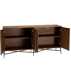 Macabane Buffet 4 portes à motifs ethniques et pieds croisés Hot