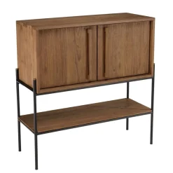 Macabane Buffet 2 portes 1 niche en bois de teck recyclé naturel Discount