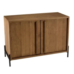 Macabane Buffet 2 portes, 1 étagère en bois de teck recyclé Discount