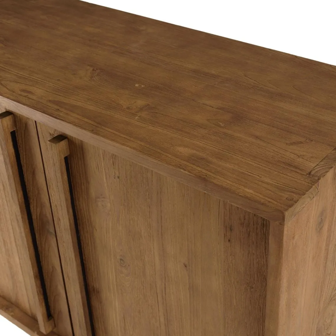 Macabane Buffet 2 portes, 1 étagère en bois de teck recyclé Discount