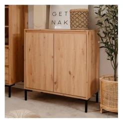 Calicosy Buffet 2 Portes 1 étagère PLOCK Beige Hot