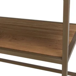 Macabane Buffet 2 portes, 2 étagères amovible en bois de teck recyclé et acier New