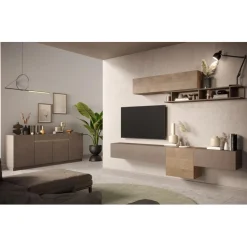 3S. x Home Buffet 4 portes 1 tiroir bonze Discount