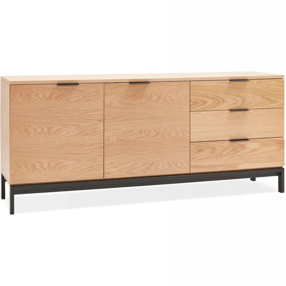 ALTEREGO Buffet 2 Portes 3 Tiroirs Chêne Clair HIGH C Sale