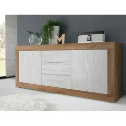 3S. x Home Buffet 2 portes 3 tiroirs en panneaux de particules Sale