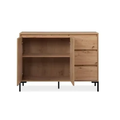 Calicosy Buffet 2 portes 3 tiroirs et 1 étagère PLOCK Beige Outlet