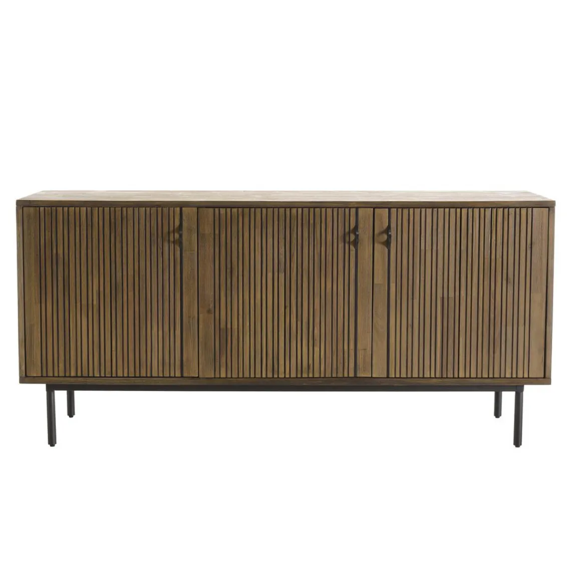 Macabane Buffet 3 Portes Acacia Pieds Métal GINO Sale